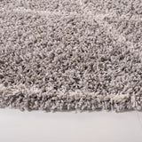 Safavieh Pro Lux Shag 400 6'-7" x 6'-7" Rug in Grey / Cream