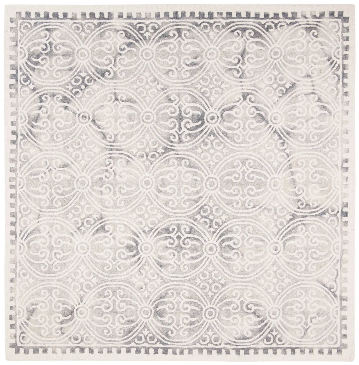 Safavieh Dip Dye 7'-0" x 7'-0" Rug in Silver / Ivory