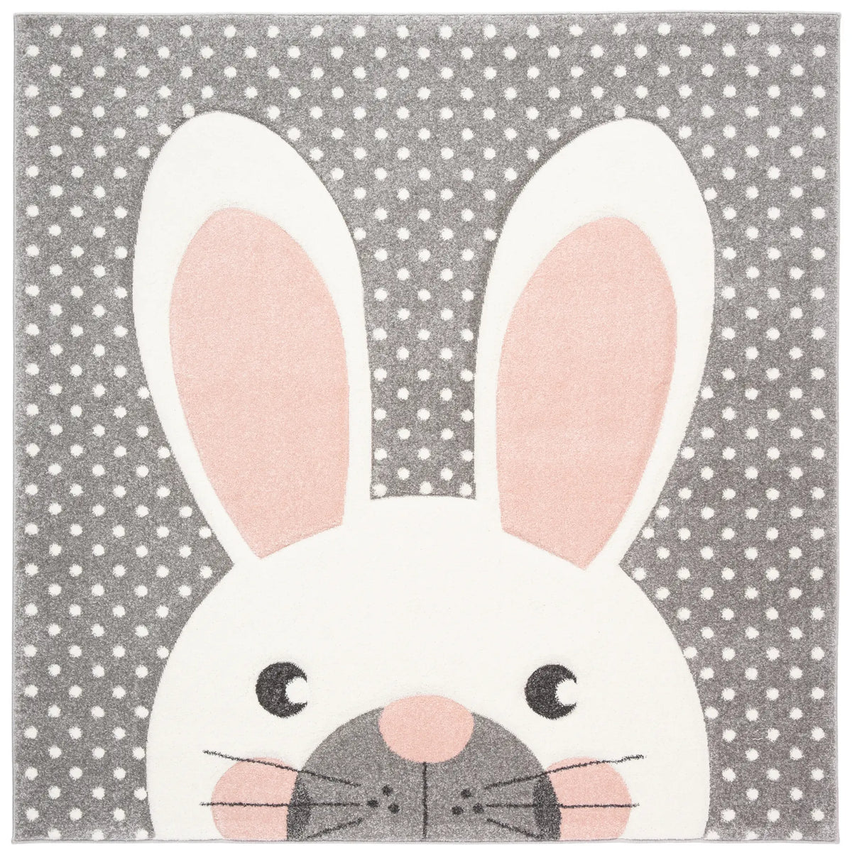 Safavieh Carousel Kids 100 5'-3" x 5'-3" Rug in Pink / Grey