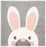 Safavieh Carousel Kids 100 5'-3" x 5'-3" Rug in Pink / Grey