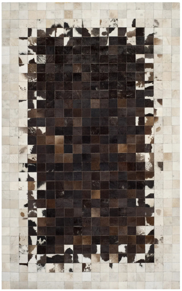 Safavieh Studio Leather 4'-0" x 6'-0" Rug in Ivory / Dark Brown