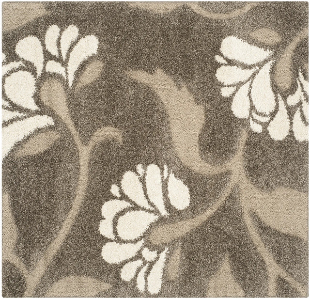 Safavieh Florida Shag 5'-0" x 5'-0" Rug in Smoke / Beige