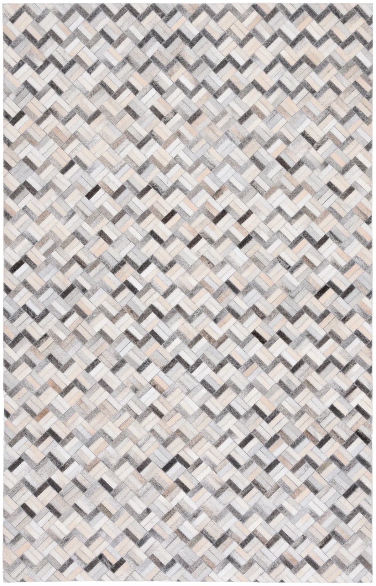 Safavieh Studio Leather 4'-0" x 6'-0" Rug in Black / Grey