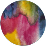 Safavieh Watercolor 6'-7" x 6'-7" Rug in Green / Fuchsia