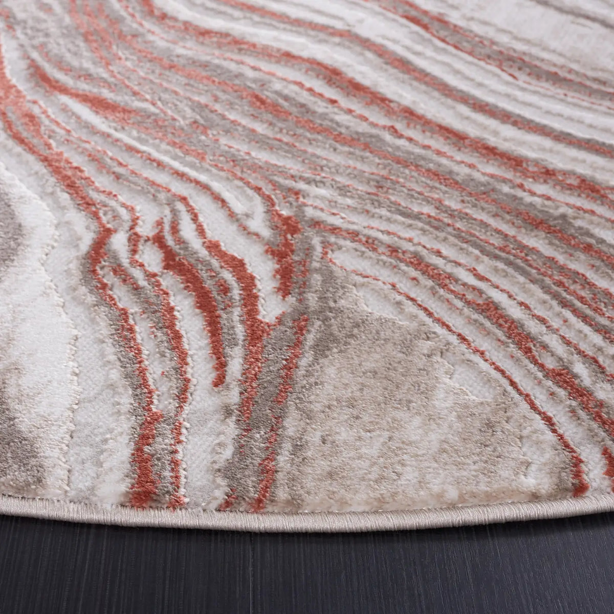 Safavieh Meadow 500 6'-7" x 6'-7" Rug in Rust / Ivory