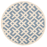 Safavieh Courtyard 5'-3" x 5'-3" Rug in Blue / Bone