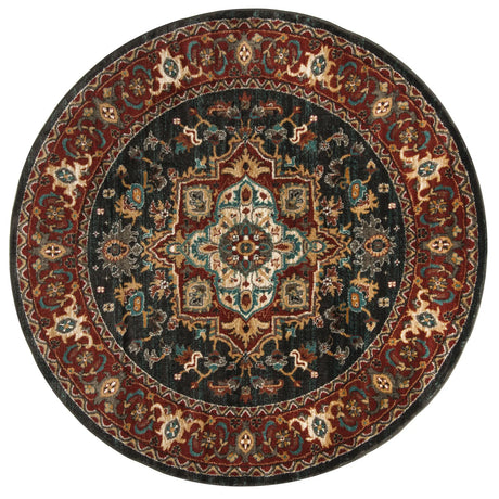Safavieh Summit 6'-7" x 6'-7" Rug in Dark Grey / Red