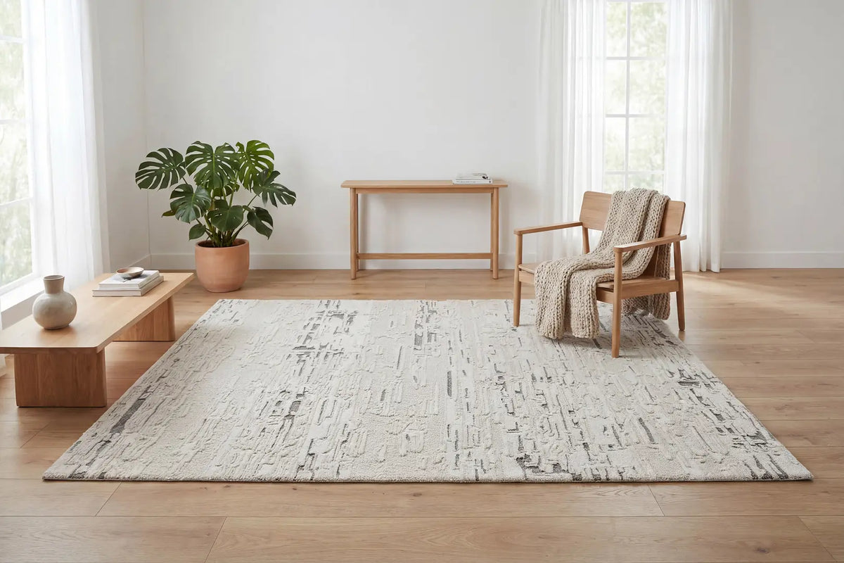 Dynamic Rugs Trono 5480 Ivory/Silver Rug - Room