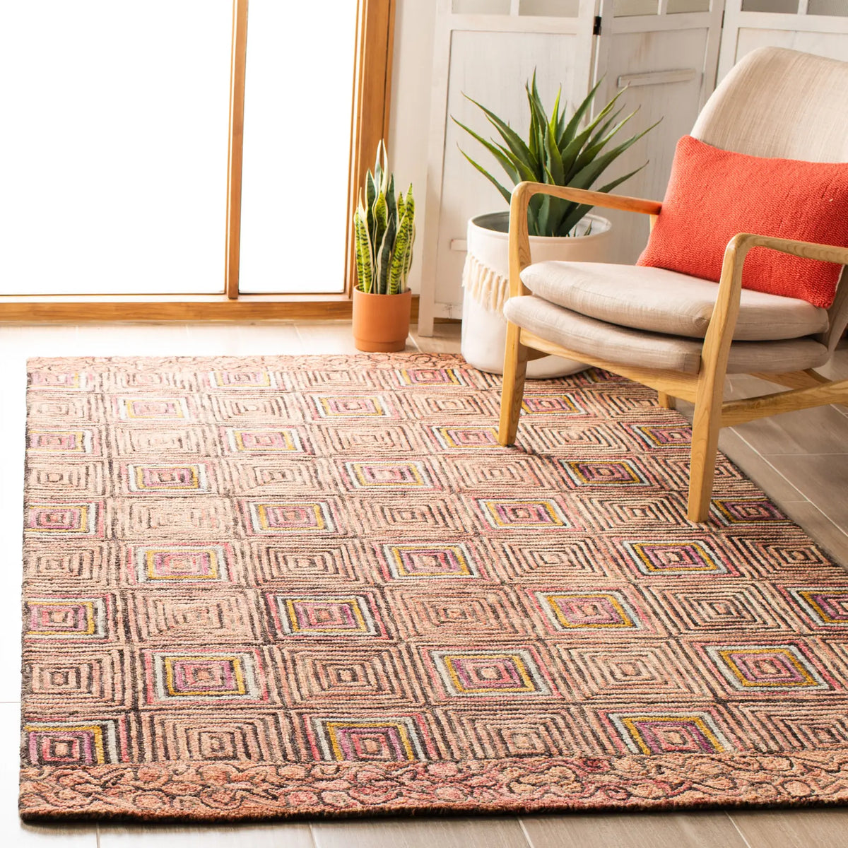 Safavieh Aspen 4'-0" x 6'-0" Rug in Pink / Blue