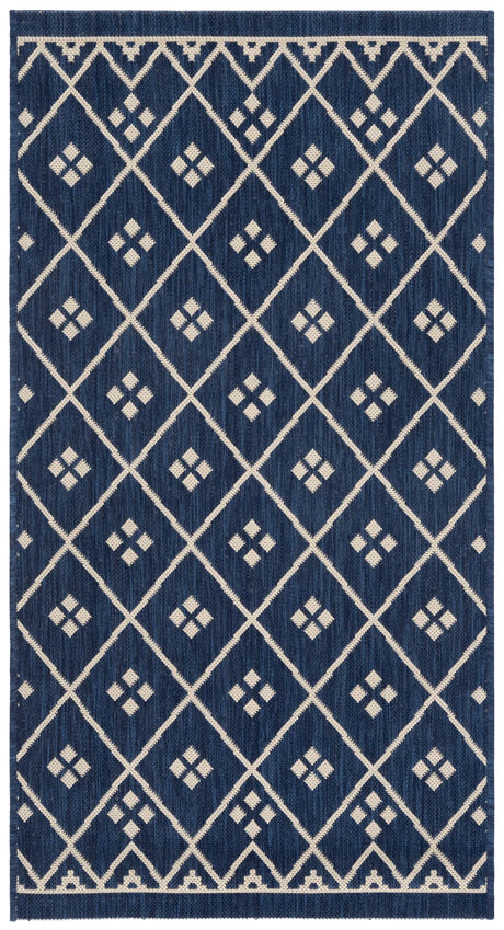 Safavieh Courtyard 2'-7" x 5'-0" Rug in Navy / Light Beige