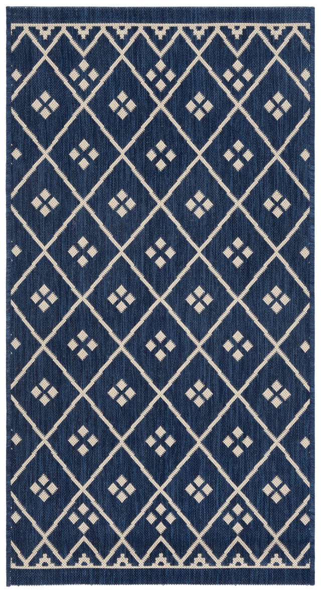 Safavieh Courtyard 2'-7" x 5'-0" Rug in Navy / Light Beige