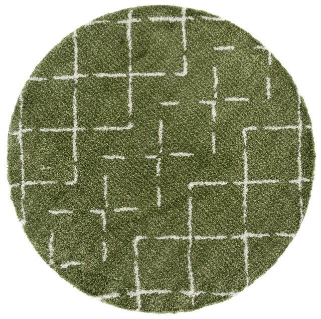 Safavieh Arizona Shag 6'-7" x 6'-7" Rug in Green / Ivory
