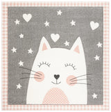 Safavieh Carousel Kids 100 5'-3" x 5'-3" Rug in Pink / Grey