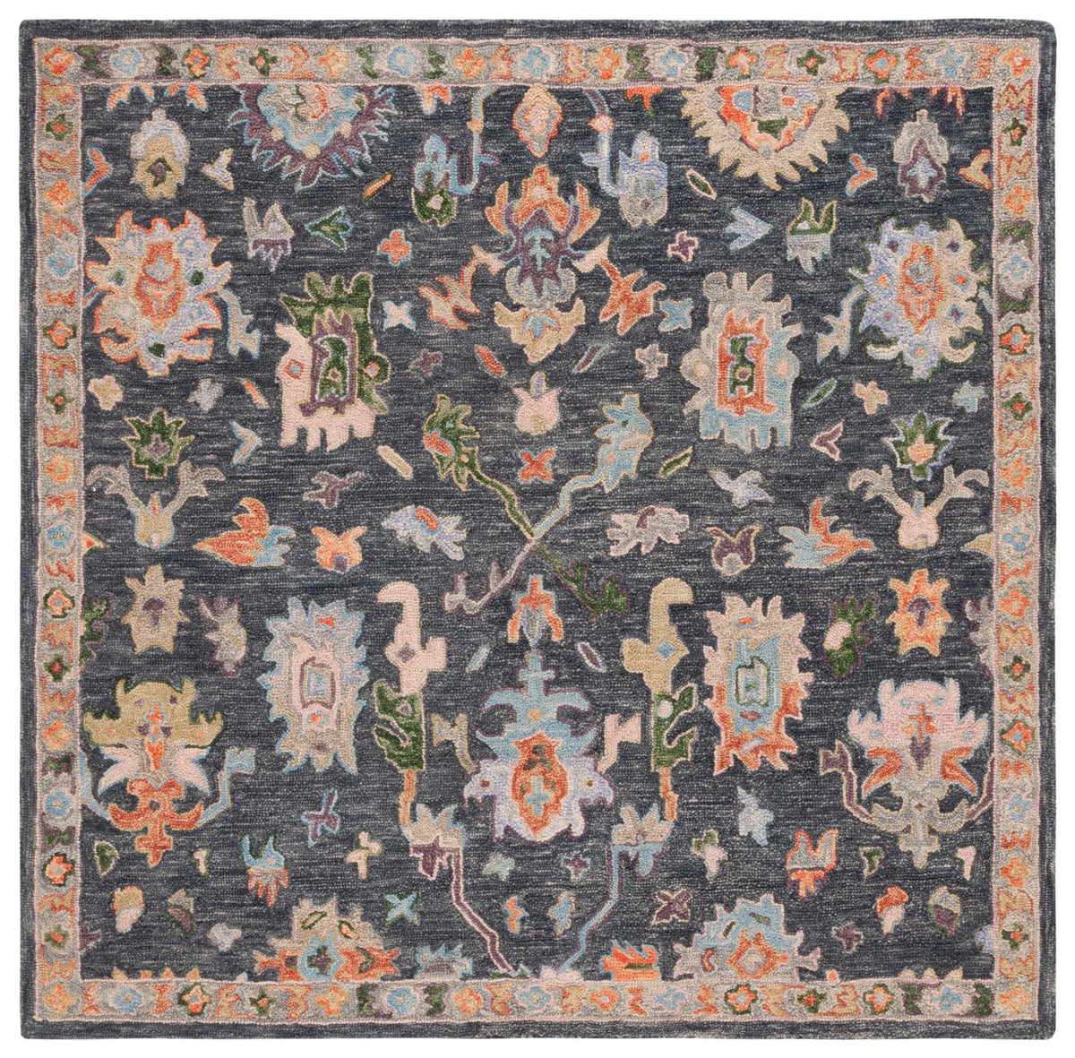 Safavieh Blossom 6'-0" x 6'-0" Rug in Dark Grey / Sage