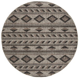Safavieh Courtyard 5'-3" x 5'-3" Rug in Grey / Black