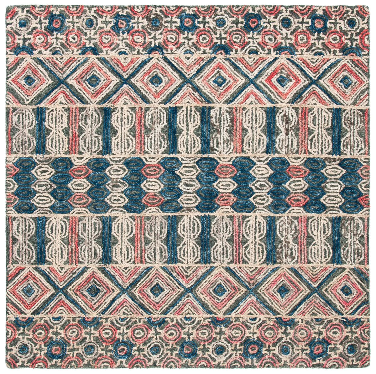Safavieh Trace 6'-0" x 6'-0" Rug in Grey / Navy