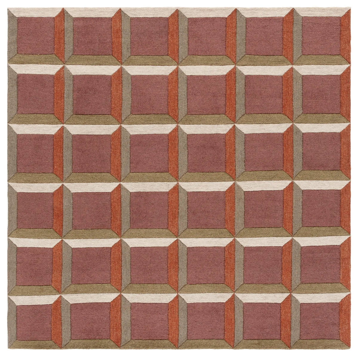 Safavieh Genre 6'-0" x 6'-0" Rug in Pink / Beige