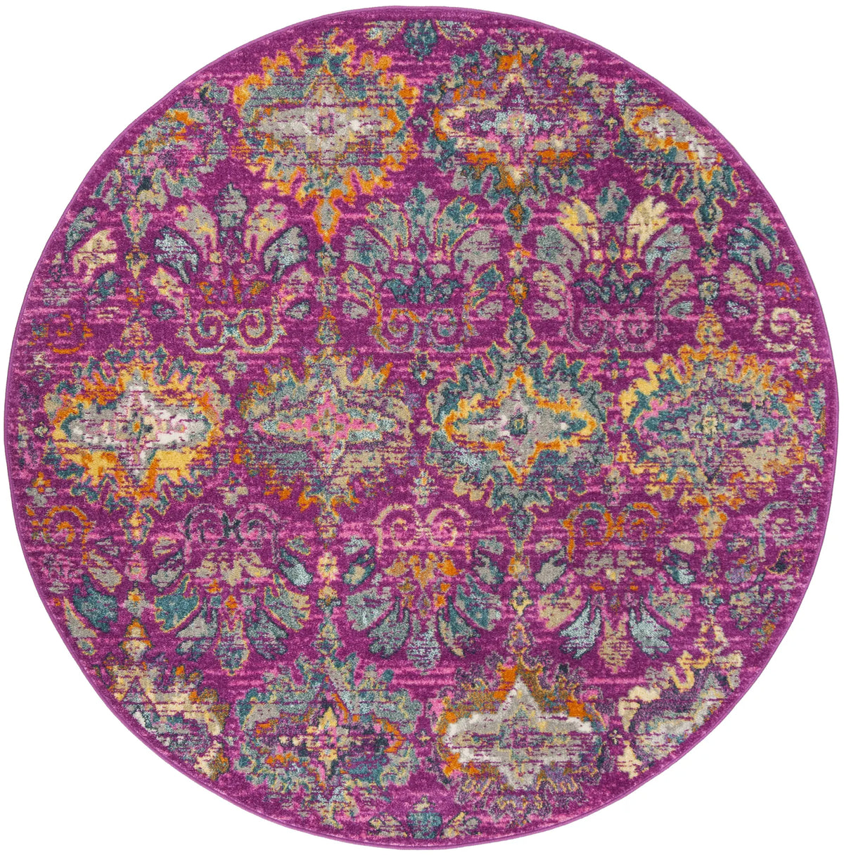 Safavieh Madison 6'-7" x 6'-7" Rug in Fuchsia / Blue