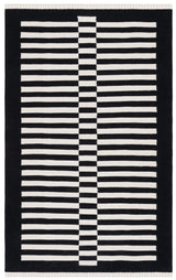 Safavieh Striped Kilim 4'-0" x 6'-0" Rug in Black / Ivory
