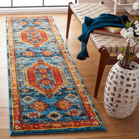 Safavieh Vintage Hamadan 2'-3" x 8'-0" Rug in Blue / Orange