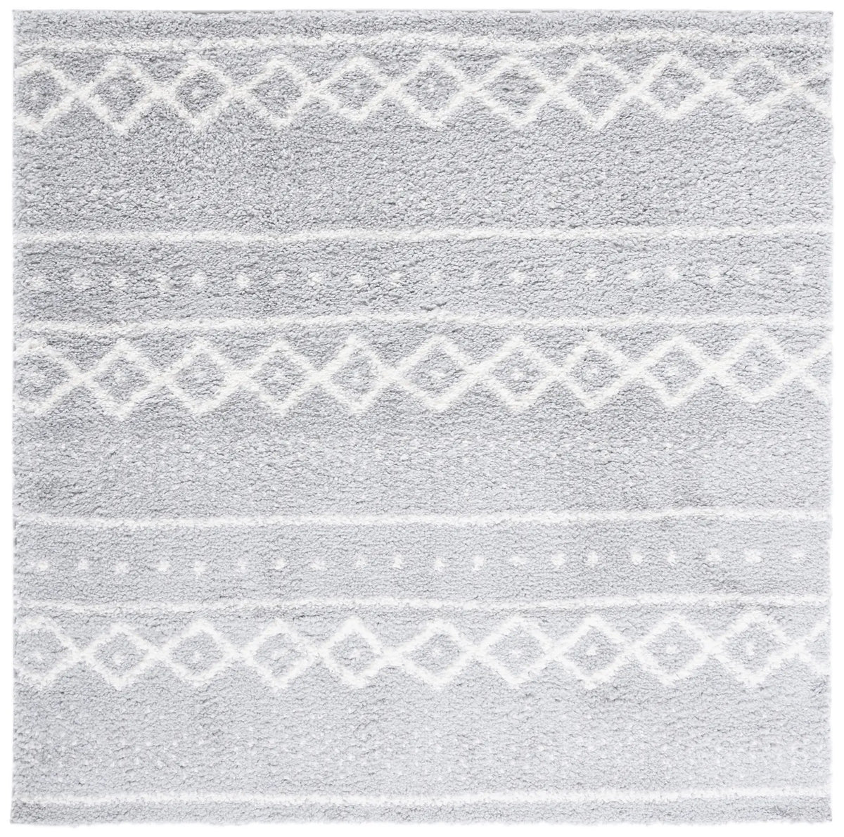 Safavieh Parma Shag 6'-7" x 6'-7" Rug in Grey / Ivory