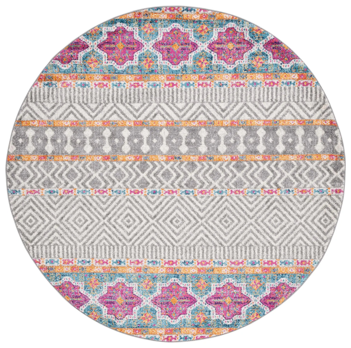 Safavieh Madison 6'-7" x 6'-7" Rug in Grey / Ivory