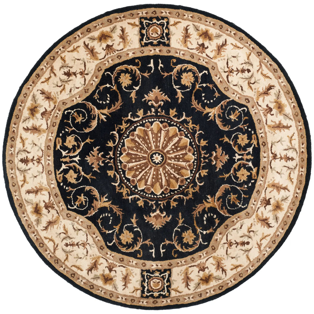Safavieh Empire 6'-0" x 6'-0" Rug in Black / Ivory