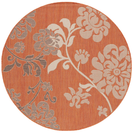 Safavieh Courtyard 5'-3" x 5'-3" Rug in Terra Natural / Brown