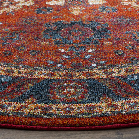 Safavieh Vintage Hamadan 5'-3" x 5'-3" Rug in Orange / Blue