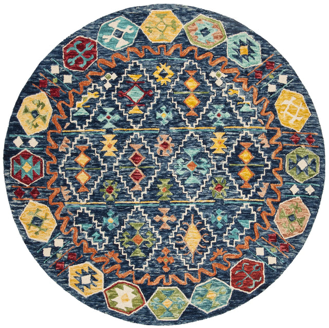 Safavieh Aspen 5'-0" x 5'-0" Rug in Navy / Gold