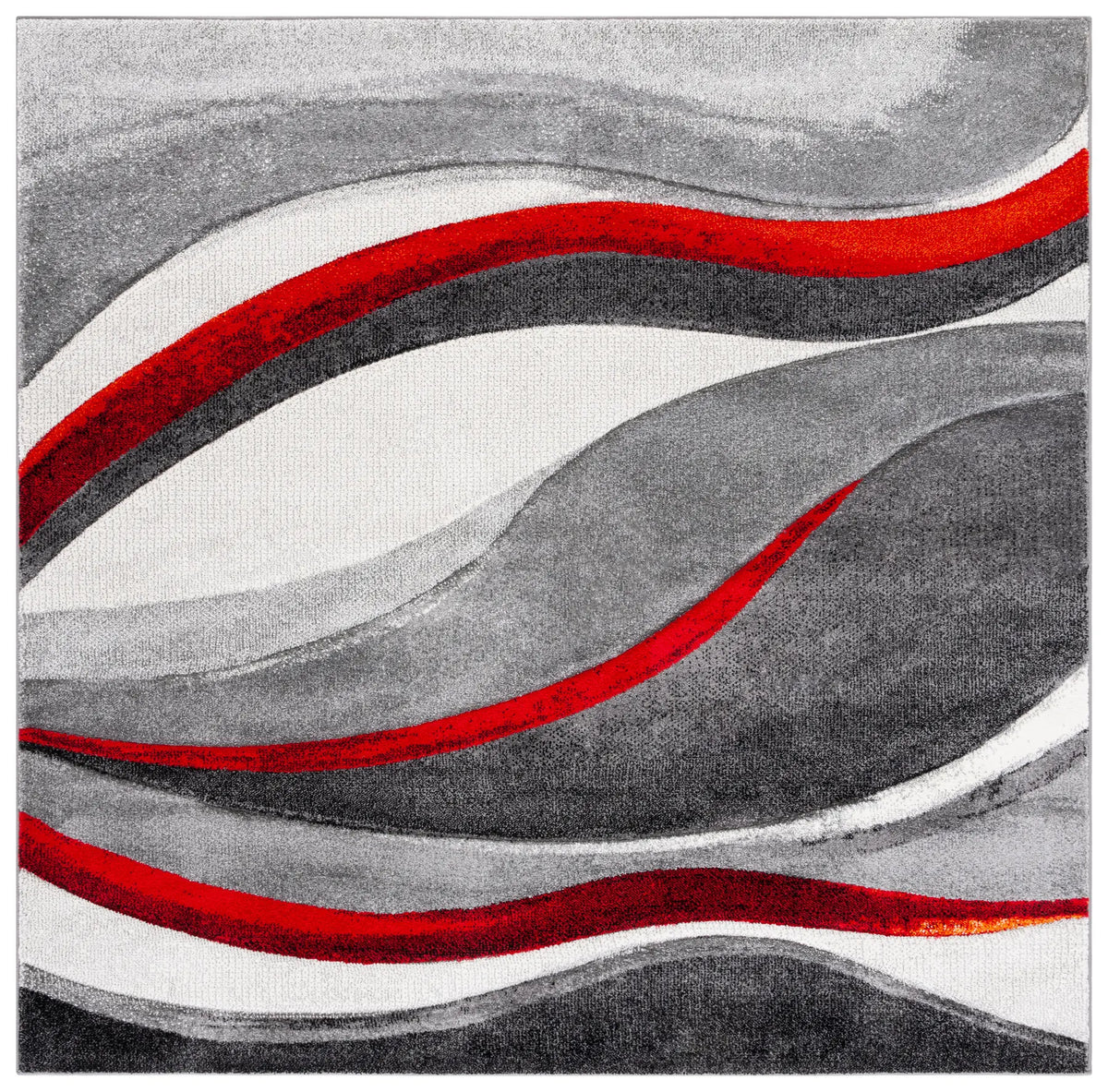Safavieh Hollywood 6'-7" x 6'-7" Rug in Grey / Red