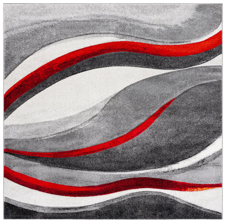Safavieh Hollywood 6'-7" x 6'-7" Rug in Grey / Red