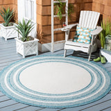 Safavieh Courtyard 10'-0" x 10'-0" Rug in Ivory / Aqua