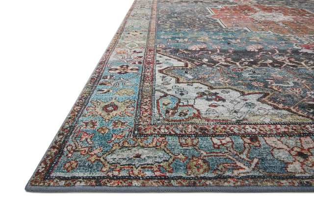 Loloi Margot Mat-05 Ocean/Brick Rugs - rug corner