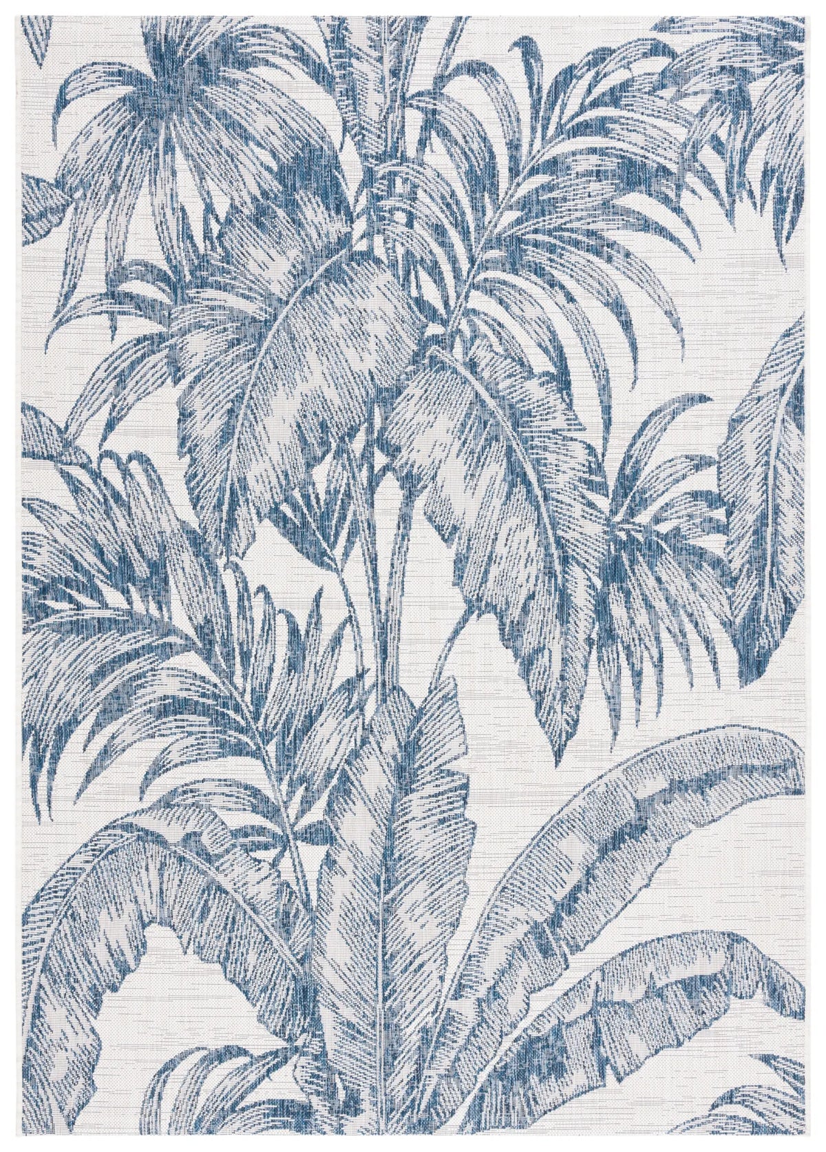 Safavieh Courtyard 4'-0" x 5'-7" Rug in Ivory / Navy