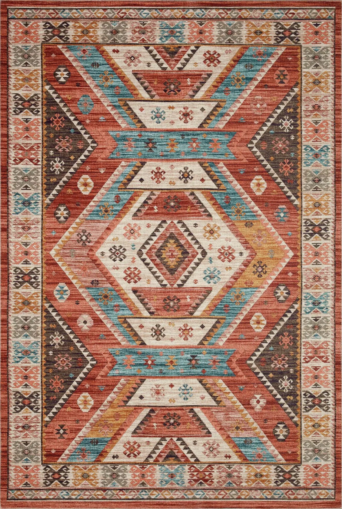 Loloi Zion Zio-05 Red/Multi Rugs - main flat