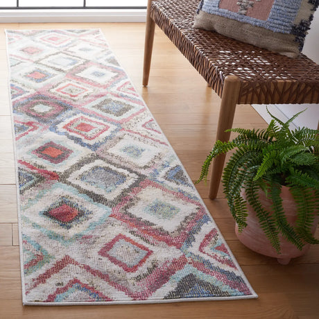 Safavieh Phoenix 500 2'-2" x 9'-0" Rug in Blue / Red