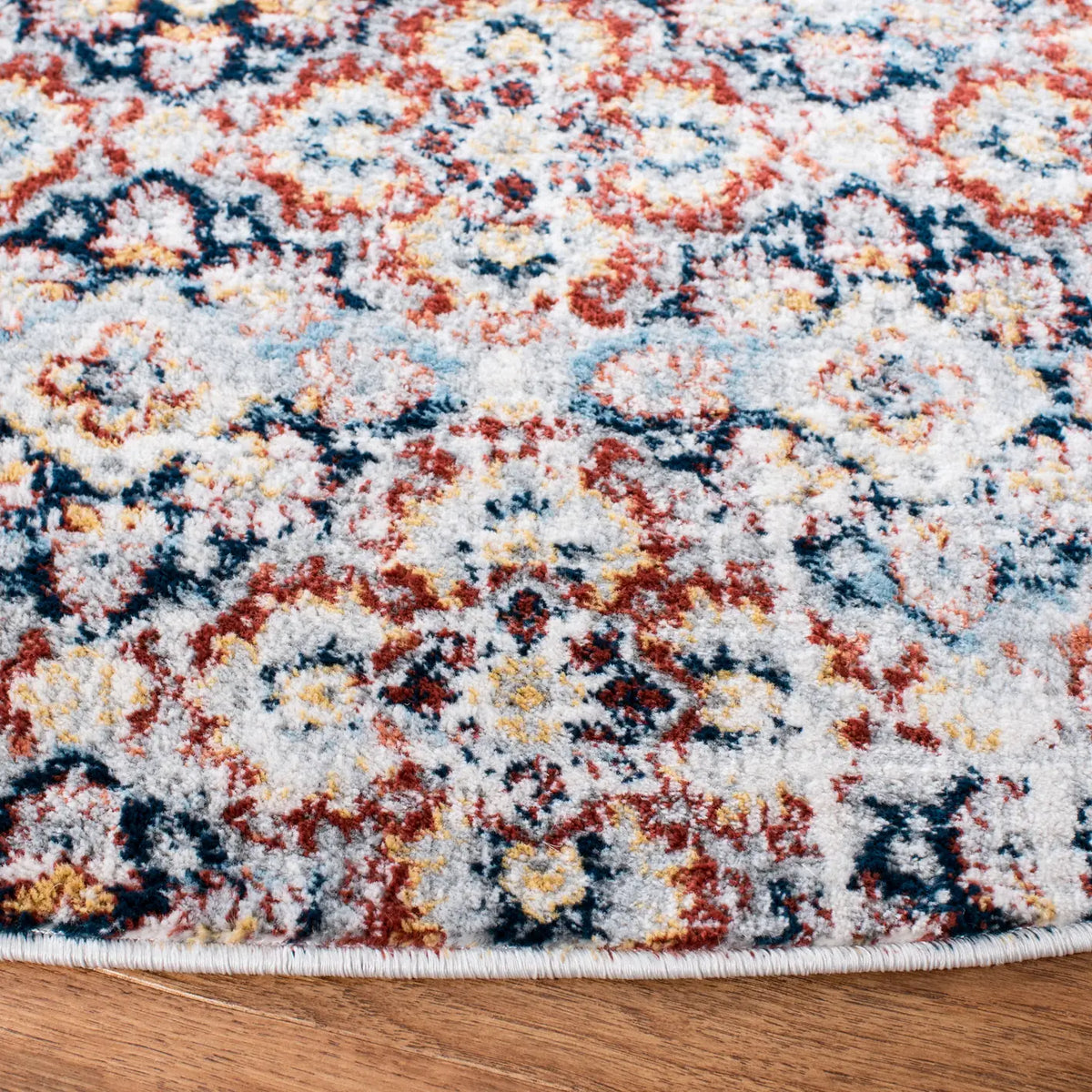 Safavieh Lagoon 6'-7" x 6'-7" Rug in Brown / Navy