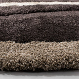Safavieh Florida Shag 5'-0" x 5'-0" Rug in Dark Brown / Beige