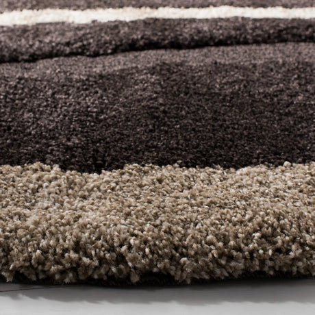 Safavieh Florida Shag 5'-0" x 5'-0" Rug in Dark Brown / Beige