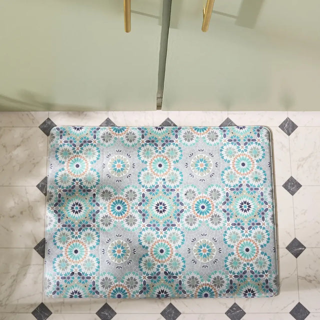 Safavieh Kitchen Mat 500 1'-6" x 2'-0" Rug in Grey / Blue