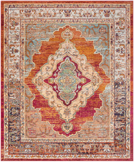 Safavieh Crystal 10'-0" x 14'-0" Rug in Orange / Light Blue