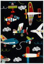 Safavieh Carousel Kids 100 4'-0" x 6'-0" Rug in Black / Ivory