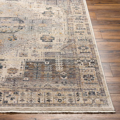 Surya Aida Aad-2307 Beige, Medium Gray, Tan, Ivory, Deep Teal, Charcoal Area Rug