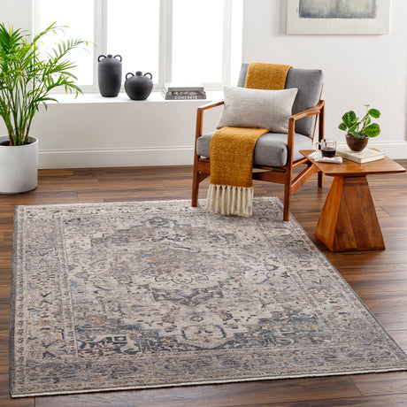 Surya Aida Aad-2311 Beige, Medium Gray, Tan, Ivory, Deep Teal, Charcoal Rug.