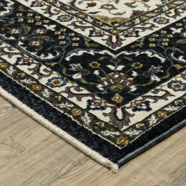 Oriental Weavers Sphinx Vivian VI04D Navy Rugs - corner detail