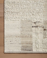 Loloi Manfred Man-01 Natural/Stone Rug - corner on wood