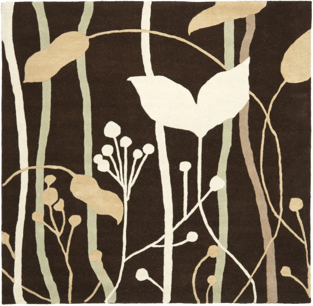Safavieh Soho 6'-0" x 6'-0" Rug in Dark Brown / Multi