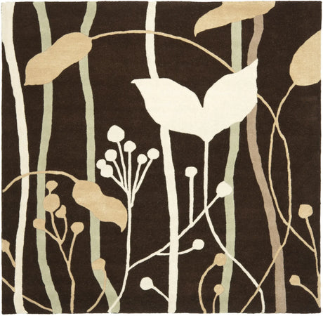 Safavieh Soho 6'-0" x 6'-0" Rug in Dark Brown / Multi