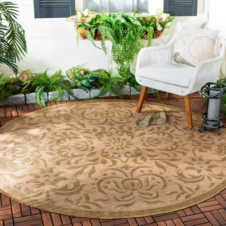 Safavieh Courtyard 6'-7" x 6'-7" Rug in Natural / Gold